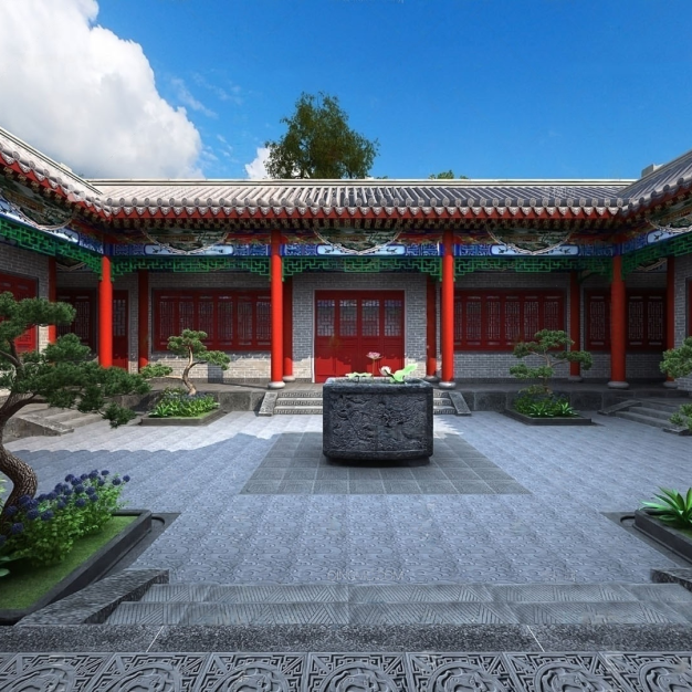 古建四合院3D模型